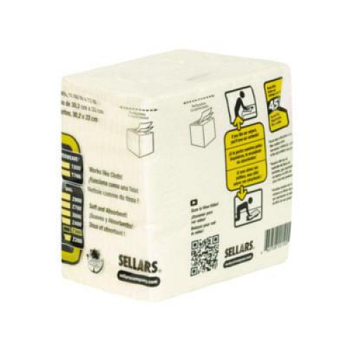 TOOLBOX Z300 Quarterfold Wipers, 1-Ply, 11.87 x 13, White, 12/Carton (2010001)