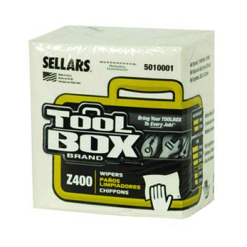 TOOLBOX Z400 Quarterfold Wipers, 1-Ply, 11.87 x 13, White, 12/Carton (5010001)