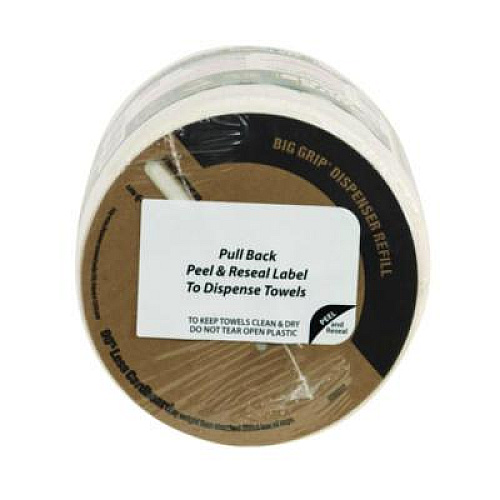 TOOLBOX Z300 Wipers Big Grip Refill, 1-Ply, 10 x 12, White, 6/Carton (20421)