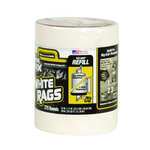 TOOLBOX Z300 Wipers Big Grip Refill, 1-Ply, 10 x 12, White, 6/Carton (20421)