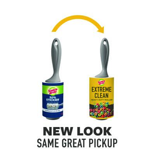 Scotch-Brite Extreme Clean Lint Roller, 100 Sheets/Roll, 2/Pack (830RS100TP)