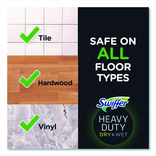 Swiffer Heavy-Duty Dry Refill Cloths, 10.3 x 7.8, White, 20/Pack, 4 Packs/Carton (77197)