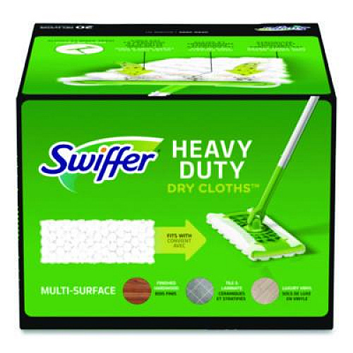 Swiffer Heavy-Duty Dry Refill Cloths, 10.3 x 7.8, White, 20/Pack, 4 Packs/Carton (77197)