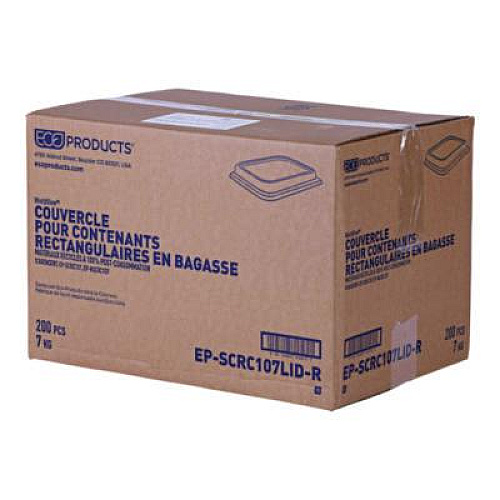 Eco-Products Worldview 100% Recycled Content Lid, 10.82 x 10.71 x 1.83, Clear, Plastic, 200/Carton (EPSCRC107LIR)
