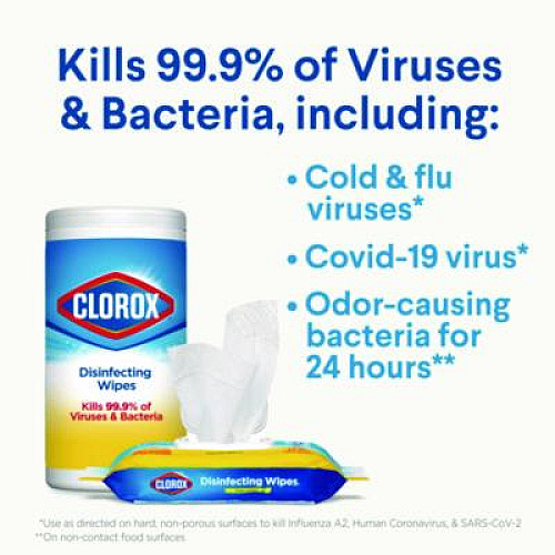 Clorox Disinfecting Wipes, Bleach Free Cleaning Wipes, 1-Ply, 7 x 8, Fresh Scent, White, 35/Canister, 12 Canisters/Carton (01593CT)
