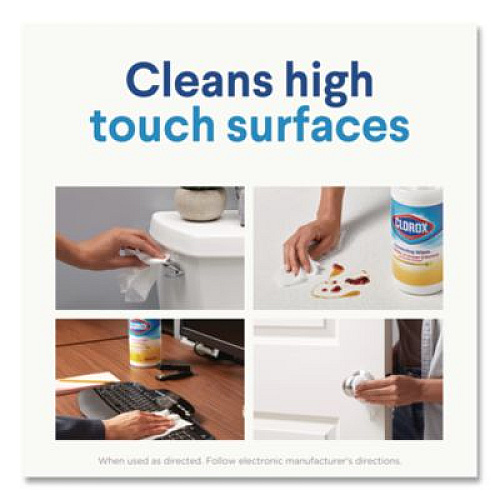 Clorox Disinfecting Wipes, 1-Ply, 7 x 8, (1) Fresh Scent/(2) Crisp Lemon, White, 35/Canister, 3 Canisters/Pack (30112)
