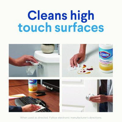 Clorox Disinfecting Wipes, Bleach Free Cleaning Wipes, 1-Ply, 7 x 8, Fresh Scent, White, 75/Canister, 6 Canisters/Carton (01656)