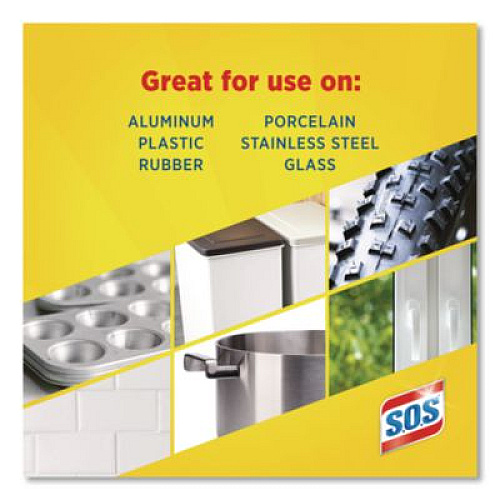 S.O.S. Steel Wool Soap Pads, Steel, 4/Box, 24 Boxes/Carton (98041)