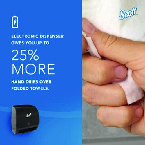 Scott Slimroll Electronic Towel Dispenser, 12.35 x 7.25 x 11.8, Black (47196)