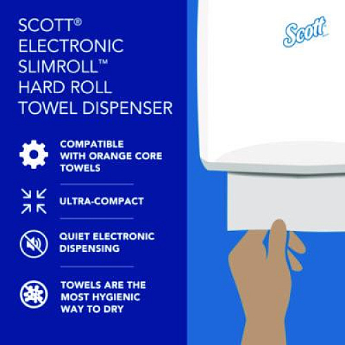 Scott Slimroll Electronic Towel Dispenser, 12.35 x 7.25 x 11.8, Black (47196)