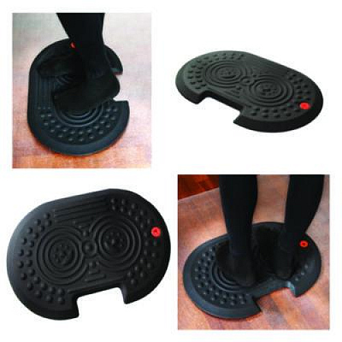Floortex AFS-TEX 2000X Anti-Fatigue Mat, Oval, Black Anti-Slip Surface, 16" x 24" (FCA21624XBK)