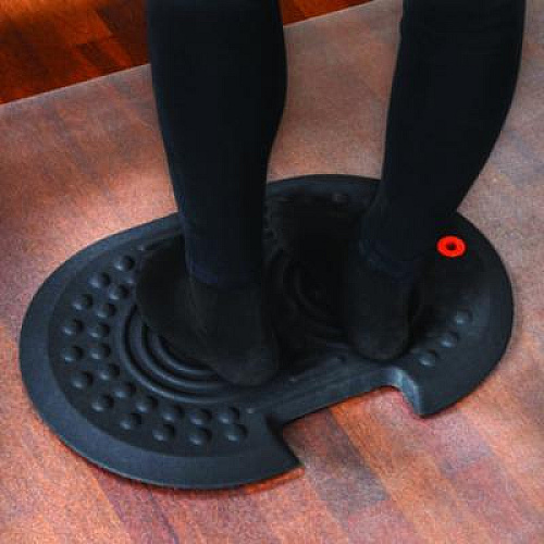 Floortex AFS-TEX 2000X Anti-Fatigue Mat, Oval, Black Anti-Slip Surface, 16" x 24" (FCA21624XBK)