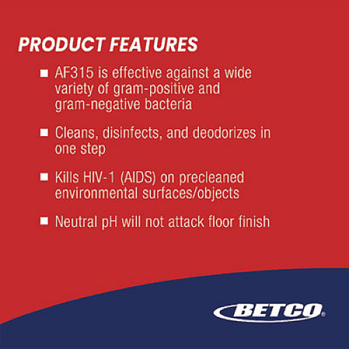 Betco AF315 Disinfectant Cleaner, Citrus Floral Scent, 55 gal Drum (3155500)