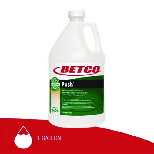 Betco PUSH All Purpose Cleaner and Odor Eliminator, Mango Scent, 128 oz Bottle, 4/Carton (26080400)