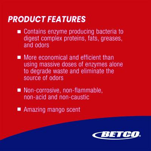 Betco PUSH All Purpose Cleaner and Odor Eliminator, Mango Scent, 128 oz Bottle, 4/Carton (26080400)