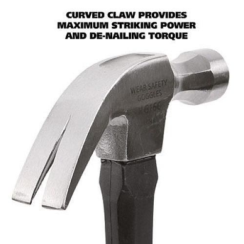 Great Neck 16 oz Claw Hammer with High-Visibility Orange Fiberglass Handle (HG16C)
