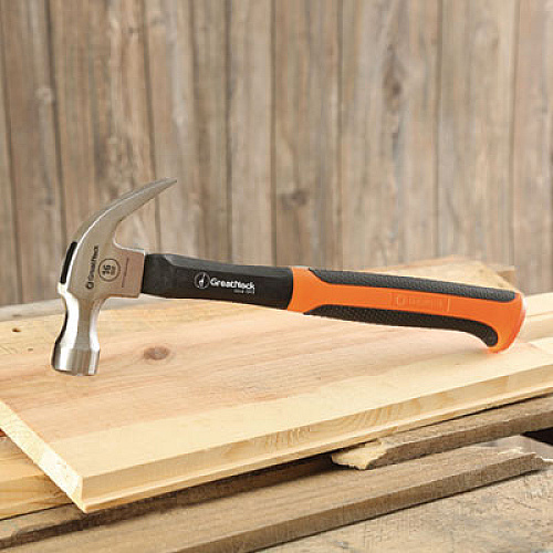 Great Neck 16 oz Claw Hammer with High-Visibility Orange Fiberglass Handle (HG16C)