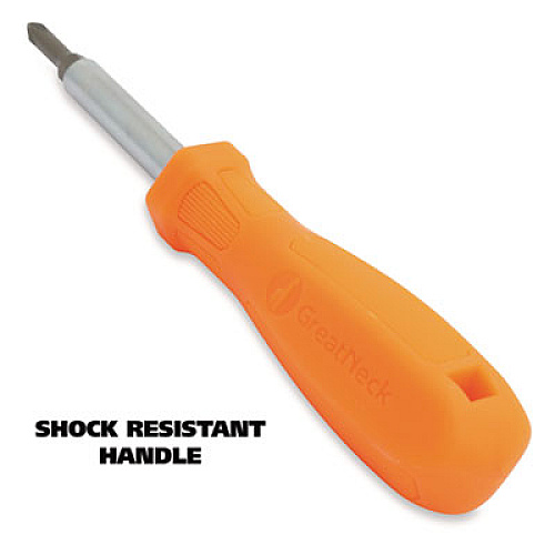 Great Neck 4 in-1 Screwdriver w/Interchangeable Phillips/Standard Bits, Assorted Colors (SD4BC)