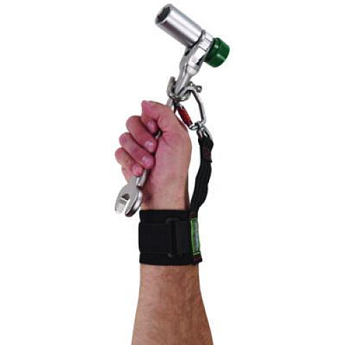 ergodyne Squids 3122 Pull-On Wrist Tool Lanyard with Carabiner Anchor, 5 lb Max Working Capacity, 7" Long, Black (19084)