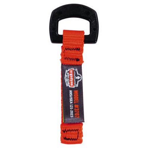 ergodyne Squids 3707 Web Tool Tether Attachment w/ Non-Conductive D-Ring Tool Tails, 2 lb Max Working Capacity, 3.5", Orange, 6/Pack (19711)