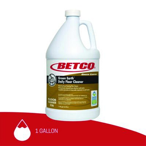 Betco Green Earth Daily Floor Cleaner, Unscented, 1 gal Bottle, 4/Carton (5360400CT)