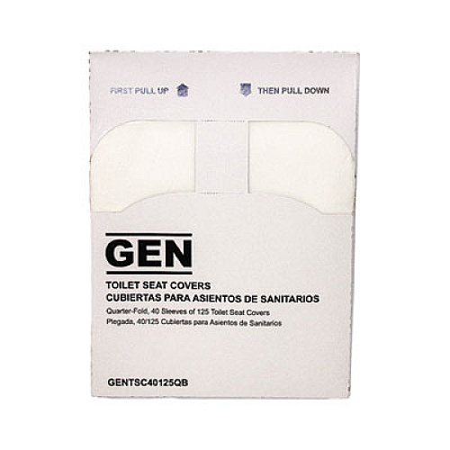 GEN Quarter-Fold Toilet Seat Covers, 14.17 x 16.73, White, 5,000/Carton (TSC40125QB)