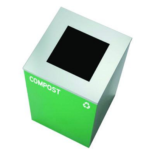 Alpine Industries 29 Gallon Trash/Recycling Cans, Steel, Green Compost Can with Square Lid, Black Trash Can with Square Lid (4450BLKKIT9)