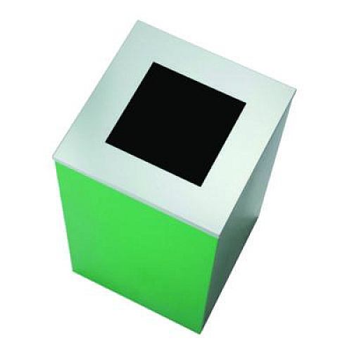 Alpine Industries 29 Gallon Trash/Recycling Cans, Steel, Green Mixed Recycling Can with Square Lid, Black Trash Can with Square Lid (4450BLKKIT10)