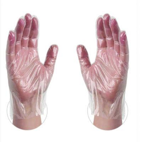 X3 by AMMEX Polyethylene Food Safe Industrial Gloves, Powder-Free, Large, Clear, 500/Box (PGLOVEL500)