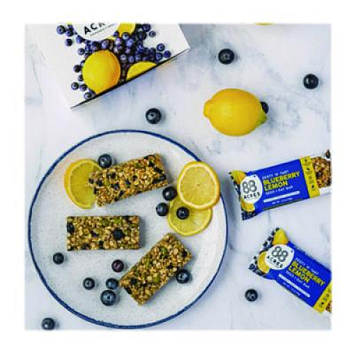 88 ACRES Warm 'N Chewey Gluten-Free Blueberry/Lemon Seed and Oat Bar, 1.6 oz Bar, 9/Box (ACY00592)