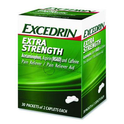 Excedrin X-Strength Caplets, 2 Caplets/Packet, 30 Packets/Box (2756950)