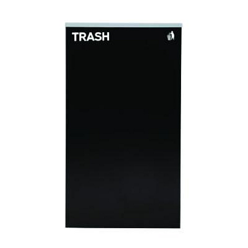 Alpine Industries 29 Gallon Trash/Recycling Cans, Steel, Blue Cans/Bottles Recycling Can w/Mixed Lid, Green Compost and Black Trash w/Sq Lid (4450BLKKIT20)