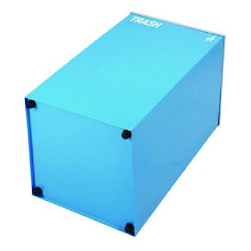 Alpine Industries 29 Gallon Trash/Recycling Cans, Steel, Blue Trash Can with Square Lid (4450KITBLUST)