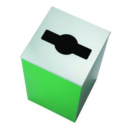 Alpine Industries 29 Gallon Trash/Recycling Cans, Steel, Green Can with Mixed Lid (4450KITGRNM)