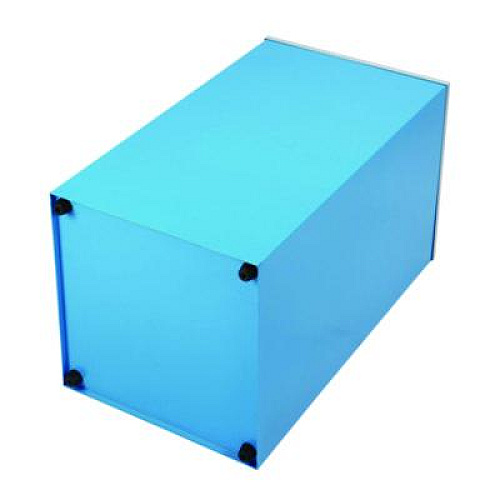Alpine Industries 29 Gallon Trash/Recycling Cans, Steel, Blue Can with Mixed Lid (4450KITBLUM)