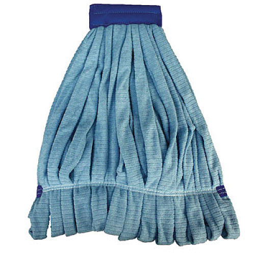 Impact Microfiber Tube Wet Mops, Large, 5" Headband, Blue, 12/Carton (LF0003)