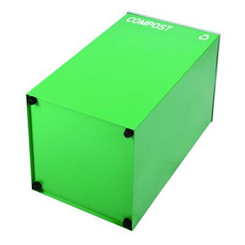 Alpine Industries 29 Gallon Trash/Recycling Cans, Steel, Blue Recycling Can w/Circle Lid, Green Compost w/Mixed Lid, Black Trash w/Square Lid (4450BLKKIT36)