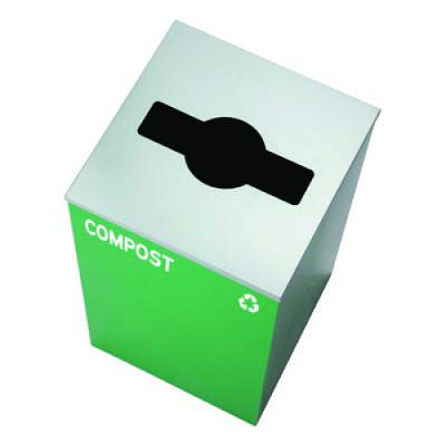 Alpine Industries 29 Gallon Trash/Recycling Cans, Steel, Blue Mixed Recycling w/Circle Lid, Green Compost w/Mixed Lid, Black Trash w/Square Lid (4450BLKKIT37)