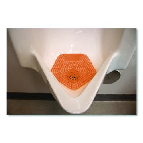 Boardwalk Anti-Splash Urinal Screen, Mango Mist Scent, Orange, 0.11 oz, 10/Box (1006)