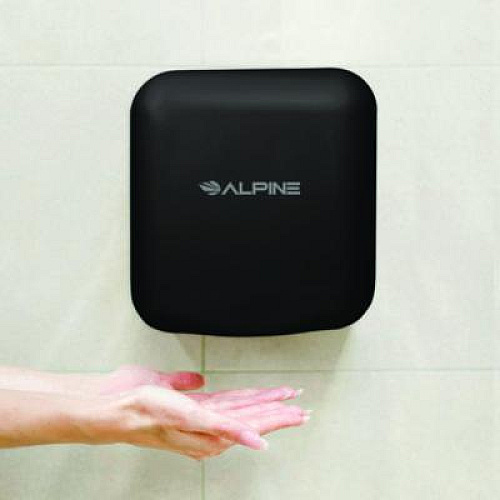 Alpine Industries Hemlock Commercial Automatic 120V Hand Dryer, 6.69 x 11.41 x 12.31, Black (ALP40010BLA)
