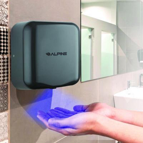 Alpine Industries Hemlock Commercial Automatic 120V Hand Dryer, 6.68 x 11.41 x 12.31, Gray (ALP40010GRY)