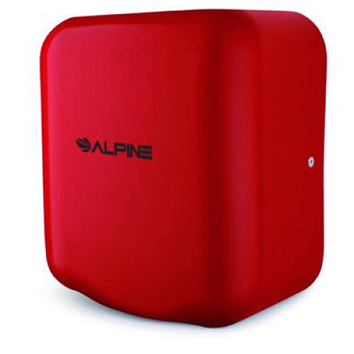 Alpine Industries Hemlock Commercial Automatic 120V Hand Dryer, 6.68 x 11.41 x 12.31, Red (ALP40010RED)