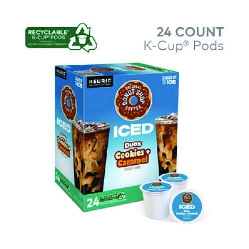 The Original Donut Shop Iced Duos Cookies + Caramel Iced Coffee K-Cup Pods, 24/Box (5000373021)