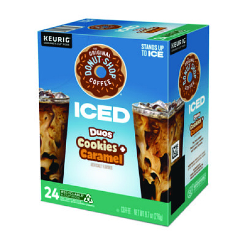 The Original Donut Shop Iced Duos Cookies + Caramel Iced Coffee K-Cup Pods, 24/Box (5000373021)