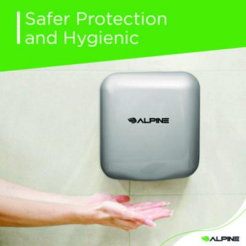 Alpine Industries Hemlock Commercial Automatic 120V Hand Dryer, 6.68 x 11.41 x 12.31, Chrome (ALP40010CHR)