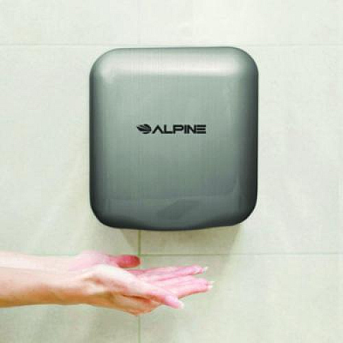 Alpine Industries Hemlock Commercial 220V Automatic Hand Dryer, 6.68 x 11.41 x 12.31, Silver (ALP40020SSB)
