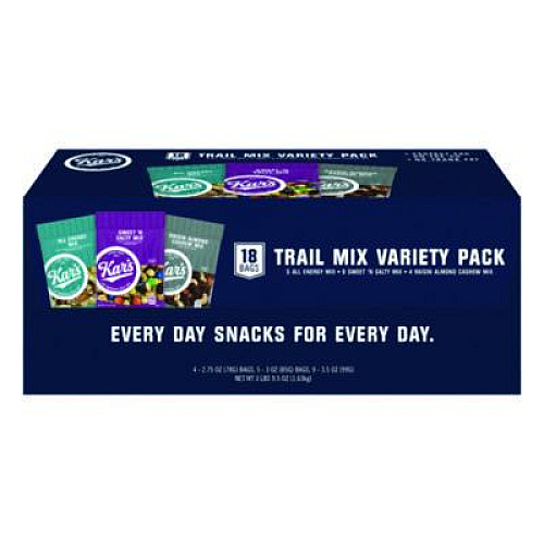 Kar's Trail Mix Variety Pack, Assorted Flavors, 18 Bags/Carton (KAR08825)