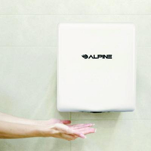 Alpine Industries Willow Commercial 120V Automatic Hand Dryer, 3.93 x 11.25 x 12.63, White (ALP40510WHI)