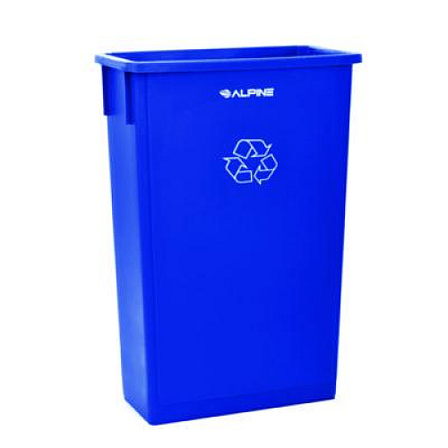 Alpine Industries Slim 23 Gallon Recycling Bin, Plastic, Blue (477RBLU)