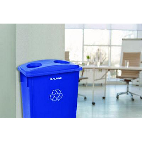 Alpine Industries Slim 23 Gallon Recycling Bin, Plastic, Blue (477RBLU)